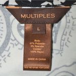 Multiples Ladies L Black & White Paisley Beaded Collar Blouse Top 3/4 Sleeve Photo 9