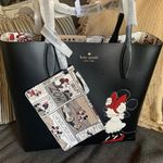 Kate Spade Authentic leather Minnie/Mickey mousse print large tote/wristlet Photo 1