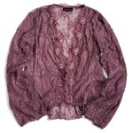 Vintage Y2K New York & Company Long Sleeve Sheer Mesh Witchy Cardigan XS Purple Photo 8