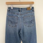 American Eagle  Stretch Mom Jeans Classic Blue High Rise Tapered Ankle Length 0 Photo 6