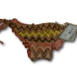 Luli Fama Muliticolo Knit Wavey Ruched Back Tie Side Bikini Bottom Size: M NWT Photo 0