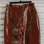 Abercrombie & Fitch Curve Love Vegan Leather Pants Women 31 Brown 90's High Rise Photo 6