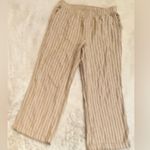 Briggs New York **Briggs Women’s Wide Leg Pants – Tan with White Stripes, Size L** Photo 2