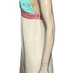 Lauren Moffatt Vintage 90’s Women’s Size 2 Blue Pink Cream Silk Babydoll Dress Photo 2