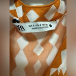ZARA Orange Geometric Printed Button Down Maxi Dress Small Photo 6