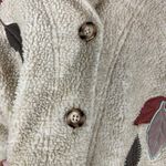 Vintage 90s Teddi Women’s Size Small Tan Fleece Fall Leaves Jacket Cottagecore Photo 4