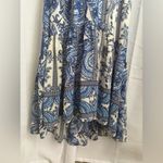 Lulus | De La Sol Blue and White Print Off-the-Shoulder Midi Dress NWT 0315 Photo 6