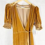 Reformation  The Peonie Wrap Silk Blend Midi Dress Size XS Gold Photo 4
