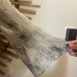 ZARA  Womens Gray Snake Print V Neck Ruffle Blouse 3/4 Sleeves Sheer Boho Fairy 🐍 Photo 3