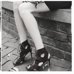 Joie (REVOLVE $295)  Raquel Lace Up Heels Black Witchy Whimsy Fairy Goth 38.5 8.5 Photo 6