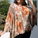 Oddy Geo Printed Top‎ size small Tan Photo 0