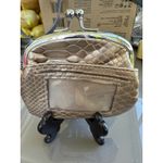 Liz Claiborne Coin Purse Kisslock Snakeskin Clutch Gold Photo 3
