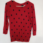 Boden Avery Polka Dot Button Back Sweater Red Size 6 Photo 0