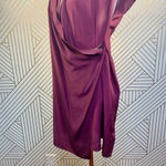 ALLSAINTS Adria Silk Zipper Dress Short Sleeve Draped Purple Burgundy Size US 2 Photo 7