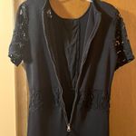 Sachin + Babi  Noir Black Flutter Lace Midi Dress Photo 6