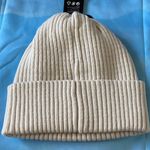 H&M NWT  Cream Ribbed Beanie Photo 1