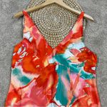 Natori  Women’s Satin Orange Flower Mist Camisole Night-Gown Midi Slip Dress L Photo 3