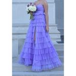 Jovani  Lilac High Waist Ruffled Layered A LineSkirt Gown ~ 38290 Size 4 Photo 7