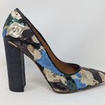 TIFFI Sequin Pointed Toe Block Heels Black Gold Blue Size 37 Photo 9