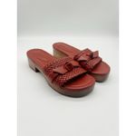 Alexandre Birman  Clarita Woven Clogs Size 37 /US 7 Leather Red Slip On Sandals Photo 2