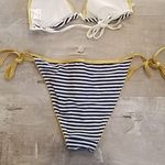 đź’•DIANE'S BEACHWEARđź’• Blue Striped Sailor Triangle Top String Bikini M/L NWOT Size undefined Photo 13