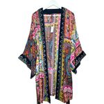Anthropologie  Zadie Velvet Robe Bohemian Colorful Kimono Size XS/S Photo 4
