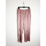 Vince  Liquid Shine Straight Leg Trousers Size 10 Pink Satin Wide Leg Career Wear Photo 3