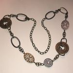 Premier Designs Elegant Brass Tone Aged Metal Silver Tone Chunky Boho Necklace Photo 1