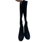 Franco Sarto “Watch” Black Suede Leather Heeled Albee High Wedge Boots Size 6.5 Photo 4