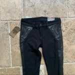 Siwy Faux Vegan Leather Contrast Detail Jean Legging Jegging 26 Black Castle Photo 5