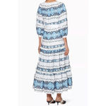 Alexis NWOT  Wylla Embroidered Linen Blend Maxi Dress XS Blue White Photo 8