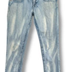 Miss Me Jeans 28 skinny embellished rhinestone flap pockets low rise light wash Photo 0