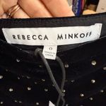 Rebecca Minkoff Black Betsy Rhinestone Velvet Mini Skirt Sz 0 NWT Photo 5