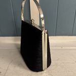 Evening Handbag Purse Black Silver Cocktail Clutch Convertbl Hard‎ case 6” x7” Photo 5
