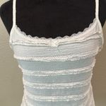 Women's White Lace Trim Tank Top Size L Photo 2