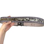 Brown Genuine Leather Calf Hair Aztec Ribbon Trim Belt Size 40 Photo 4