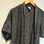 Chico's Black & White Speck Long Length Short Sleeve Open Front Cardigan - 2 Photo 2