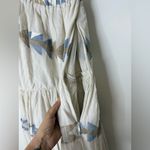 Mirth Paros Grecian Jamdani one shoulder cotton embroidered maxi dress S Blue Photo 5