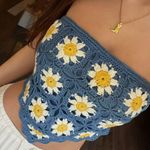 Crochet Knit Top Blue Photo 0