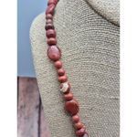 None Artisan 2 Piece Set Red Jasper Natural Stone Pendant Necklace & Wrap Bracelet Photo 4