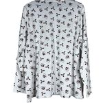 kim rogers NWT Pajama Top Women 1X White Santa Long Sleeve 100% Cotton Christmas Photo 2