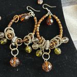 Five pairs costume dark tone earrings lot preowned Brown Photo 1