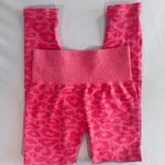 SheIn Hot Pink Cheetah Print Gym Leggings Photo 1