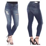 Slinky Brand  Slink Jeans Curvy Distressed Raw Hem Skinny Jeans Size 6/28 Photo 1