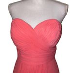 Bill Levkoff  Dress Formal Bridesmaid Mini Strapless Pleated Coral Pink, Size 8 Photo 4