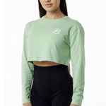 Alphalete  Women’s Dynasty Long Sleeve Crop Tee - Pistachio, Size Small Photo 0