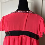 Victoria's Secret Y2K  HOT PINK & BLACK LACE BABY DOLL TIE FRONT ROBE COVER UP Photo 4