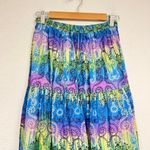 Vintage 90s Jane Ashley Purple Blue Green Tiered Maxi Skirt Womens S Festival Photo 2