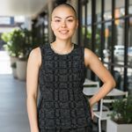 Derek Lam  Sleeveless Tweed Peplum Top - Black/White - US 0 Photo 1