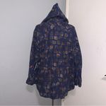 Alain Murati Studio Women Blue Gold Oversized 100% Linen Shacket with Hoodie M Size M Photo 7